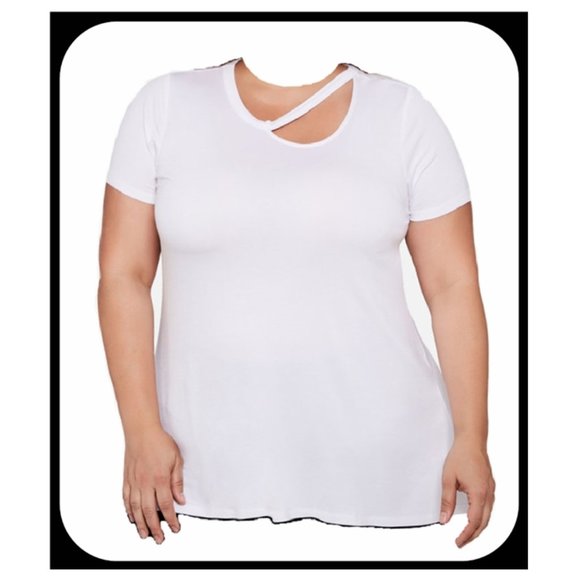 SALE Ashley Stewart Plus Size Shirt Size 18 20 Short Sleeve Blouse 18W 20W - NEW - Picture 2 of 3